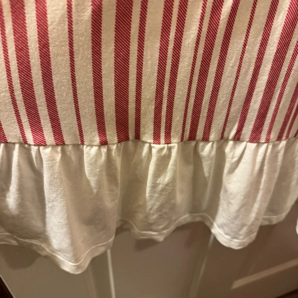 WILDLING 2T* -3T Girls Peppermint Striped Maxi Lounge Dress Red & White w Ruffle